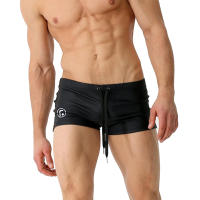 Jessborn-pantalones de natación de ángulo plano para hombre, Bóxer profesional de nailon, color sólido, para la playa - details 3
