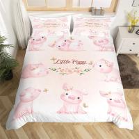 Juego de Ropa de Cama con Elefante y Flores para Bebé Animal de Dibujos Animados Lindo Cubierta de Edredón de Giraffe para Niñas y Niños - details 8