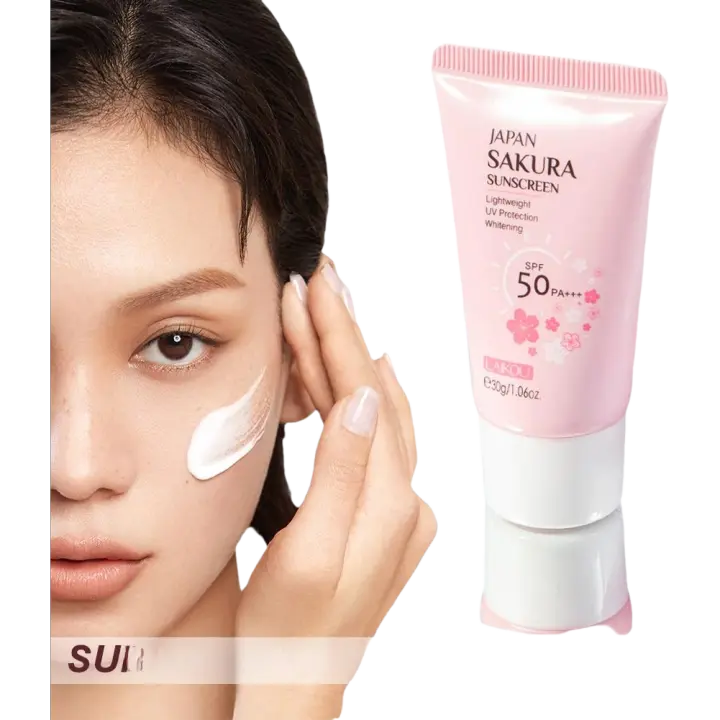Crema solar SPF50 Sakura protector solar para rostro y cuerpo 30g hidratante Natural resistente al agua protección solar para la piel protege calma - 1