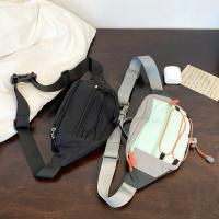 Bolso de pecho para hombre con contraste de Color de retales, riñonera de nailon Y2k para exteriores, bandolera con correa ajustable, bolso deportivo para caminar y montar - details 11