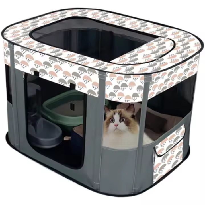 Cerca Plegable Portátil para Mascotas Corralito Rectangular para Perros Cama para Gatos - 1