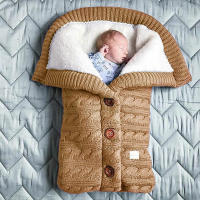 Saco de dormir de punto grueso para bebé, forro de Cachemira de imitación infantil, envoltura para recién nacido, manta para cochecito de niño - details 16