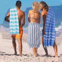 Toalla de Playa de Algodón Turco Tira a Rayas Compacta, Secado Rápido, Ligera, Absorbente, Adecuada para Viajes de Playa, Yoga, Gimnasio, Piscina - details 2