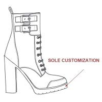 Zapatos de cuero de tacón alto antideslizantes planos cómodos con remaches plateados de moda de nuevo diseño para mujer - details 4