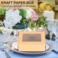 Mini caja de papel Kraft con ventana, 30 piezas, caja de embalaje, caja de golosinas para jabón, panadería, dulces (negro, marrón, blanco) - details 5