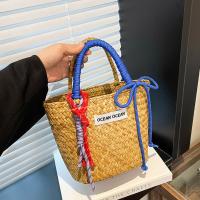Bolso de cesta de paja de gran capacidad, bolso de mano tejido hecho a mano con cuerda de nailon, bolso de compras de moda, bolso tejido de hierba para playa - details 14