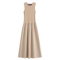 Elegante Vestido Largo Negro de Primavera 2025 Moda Casual Vintage para Mujeres Vestidos Khaki - details 4