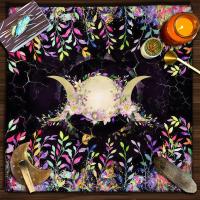 Mantel de Jardín Lunar Tela de Tarot Decoración de Mesita de Brujería Almohadillas de Astrología - details 15