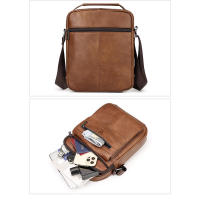 HUMERPAUL Bolso de hombro de cuero genuino para hombre, gran capacidad, multifuncional para viajes cortos, estilo informal - details 5