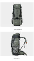 Mochila de Montañismo para Acampar y Senderismo de 75L con Cubierta de Lluvia Bolsa Deportiva al Aire Libre de Nylon Capacidad 60-80 Litros Peso 40-50kg - details 13