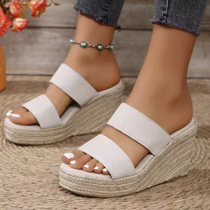 Tacones altos con cuña de verano para mujer - 1