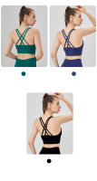 ZHUMU GYM Deportiva Prenda Sujetador de Yoga Cruzado de Espalda A Prueba de Golpes Fitness para Mujeres Tops de Crop de Nylon y Spandex - details 4