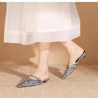 Zapatos planos de lentejuelas plateadas con punta puntiaguda Xiaoxiangfeng - details 15