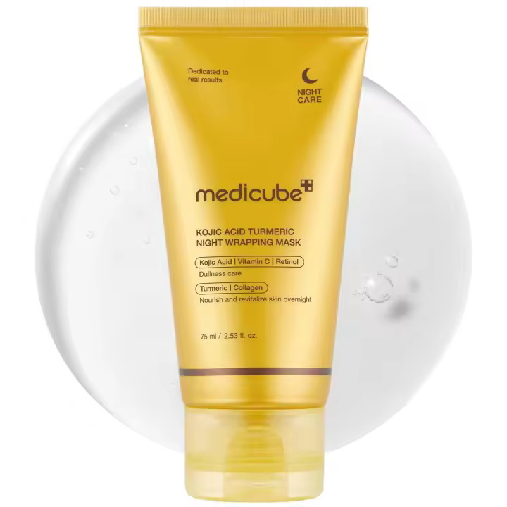 Mascarilla exfoliante de noche con cúrcuma y ácido kójico medicube: ilumina y defiende contra el estrés de la piel para una piel clara y radiante - 1