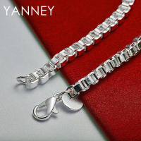 Pulsera de cadena de plata de 8 pulgadas, 4 mm, para hombres y mujeres - details 4