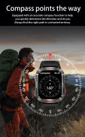 Reloj inteligente militar para hombre, pulsera con seguimiento GPS, Bluetooth, llamadas, batería de 2024 Mah, brújula, iluminación LED, novedad de 600 - details 9