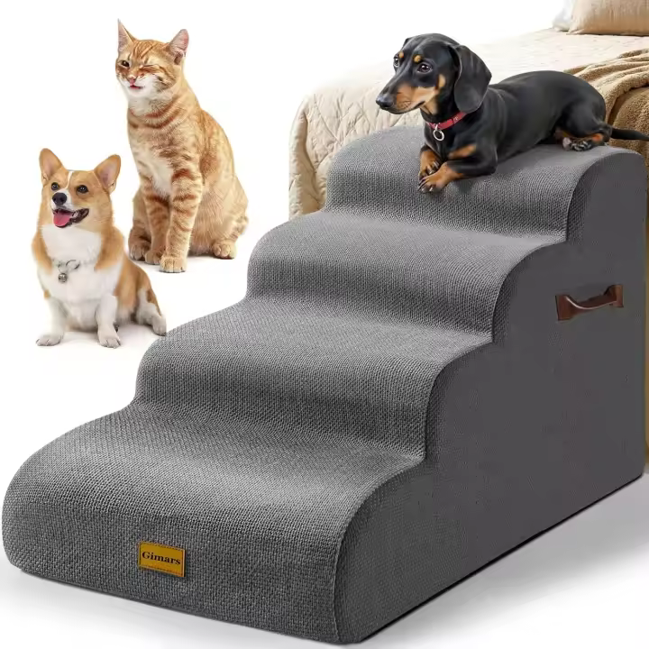 Escalones Gimars para Perros Extra Anchos y Estables de Espuma de Alta Densidad 30D para Sofá, Camas Altas, Escalera para Mascotas Adecuada para Perros pequeños y medianos, Escalones Antideslizantes - 1