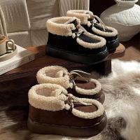 Botas de nieve suales cálidas y antideslizantes con suela gruesa de algodón para mujer, planas de moda, invierno - details 11