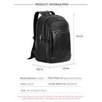 Mochila De piel auténtica 100% para hombre, morral para ordenador portátil de 14 pulgadas, de viaje, a la moda - details 11