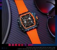 Reloj deportivo de lujo para hombre, reloj de pulsera analógico automático luminoso resistente al agua con cristal curvo de barril para exteriores y negocios - details 21