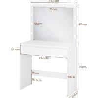 Tocador con iluminación Brillo Regulable tocadores con Espejo Gran cajón Gran con Divisor Ajustable Morno - details 6