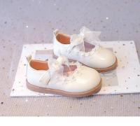 Zapatos de cuero para niñas pequeñas, zapatos planos de princesa para fiesta de boda, pajarita de encaje Mary Jane con cuentas, zapatos planos de primavera 2025 para niños, novedad - details 6