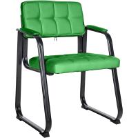 B Tapizada En Cuero Sintético I Silla De Espera con Reposabrazos I Silla Confidente con Base De Metal I Color:, Color:Negro - details 30