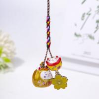 Llavero único y bonito Maneki Neko con flor de cerezo, colgante de gato de la suerte fantástico, mochila, dijes, decoración para bolso, correa para teléfono para niñas - details 11