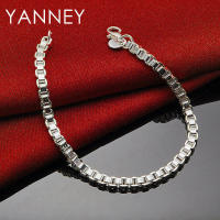 Pulsera de cadena de plata de 8 pulgadas, 4 mm, para hombres y mujeres - details 3