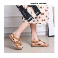 Sandalias planas para mujer 2025 - Estilo bohemio con pedrería y flores, sandalias de playa l de tallas grandes, transpirables (zapatos de verano para mujer, sandalias deportivas de lujo) - details 13