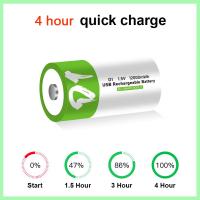 Baterías Recargables USB Tamaño D LR20 Li-ion 1.5 V 12000 MWh Con Cable Tipo C Para Aparatos De Gas YTBNA Marca - details 2