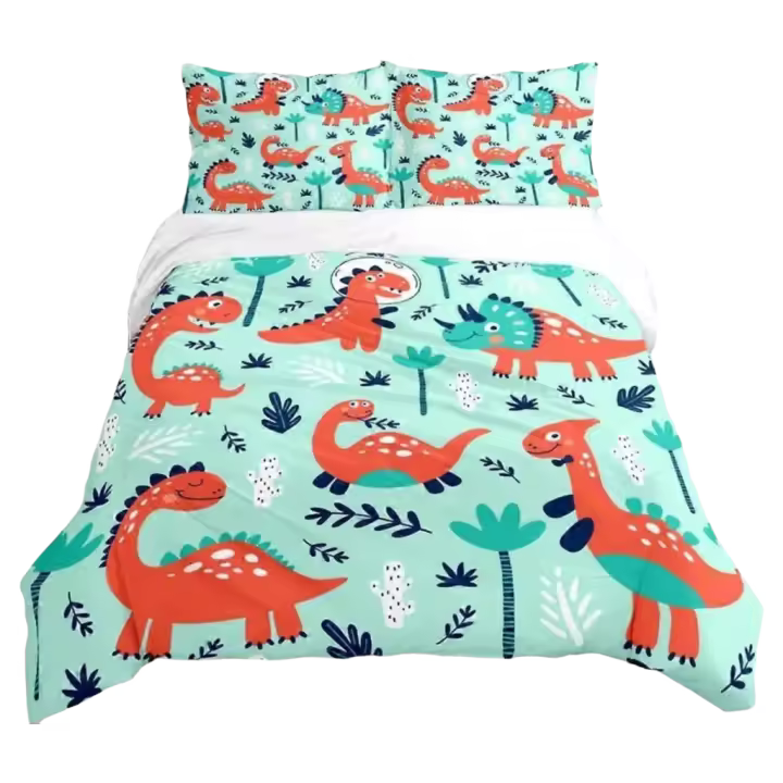 Exquisito Conjunto de Ropa de Cama de Dinosaurio Bueno Juego de Ropa de Cama con Funda de Edredón y Cojín de Comodidad - 1