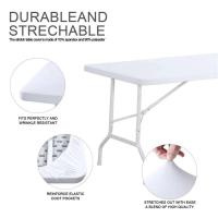 Mantel cubre protección para acampar al aire libre cubierta de mesa Rectangular poliéster lavable plegable elástico ajustado Tabl - details 0