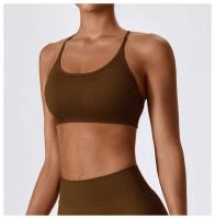 Top corto de gimnasio mejorado para yoga para mujer, sujetador deportivo ajustado sin costuras, sujetador transpirable - details 16