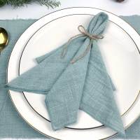 Servilletas cuadradas de lino de imitación, toallitas de 30x30CM, color gris/caqui, mesa de comedor para restaurantes, decoración de fiesta en casa, 5 uds. - details 2