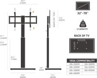 Soporte TV de Madera con Base Ajuste de Altura, Giro, Gestión de Cable para Pantallas de 32 a 70 Pulgadas - details 19