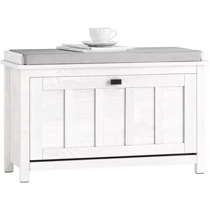 Banco Zapatero con 1 Puerta para Entrada Dormitorio Banco de Almacenamiento de Asiento Blanco 80 x 30 x 50 cm - 1