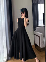 BGTEEVER-vestido elegante de primavera y verano para mujer, traje sin mangas con cuello redondo, cintura ajustada, longitud media - details 2