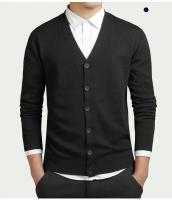 Chaqueta de hombre, suéter, cárdigan de algodón con cuello en V, suéter de punto fino para hombre - details 9
