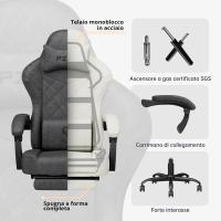 Silla de Oficina con Tejido de Alta Tecnología, Silla Gamer Silla Ordenador con Reposapiés, Cadeira Gaming Chair Silla de Ordenador, Adultos, Adolescentes (Negro) - details 6