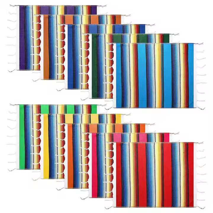 Manteles Individuales lavables, camino de mesa mexicano de 33x48cm, manta mexicana para decoración de bodas - 1