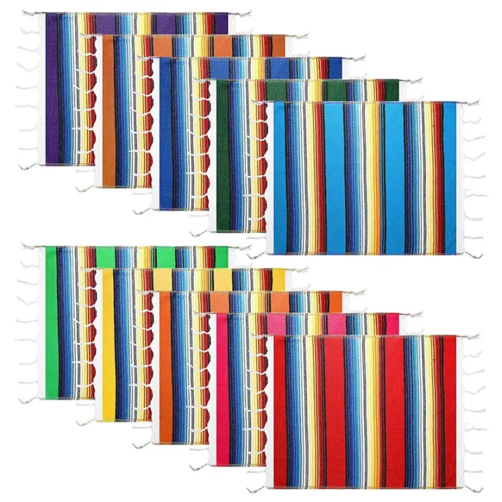 Manteles Individuales lavables, camino de mesa mexicano de 33x48cm, manta mexicana para decoración de bodas - 1