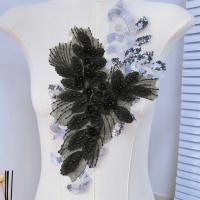 Pegatinas elegantes con bordado de flores, apliques de ropa de poliéster DIY, parches para coser multifuncionales exquisitos, vestido de noche - details 10