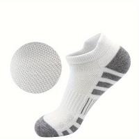 6pcs Calcetines de Tobillo a Rayas para Hombre - Cómodos y Transpirables, Mezcla de Poliéster y Spandex, Textura Acanalada, Surtido Multicolor para Atuendo Casual - details 1