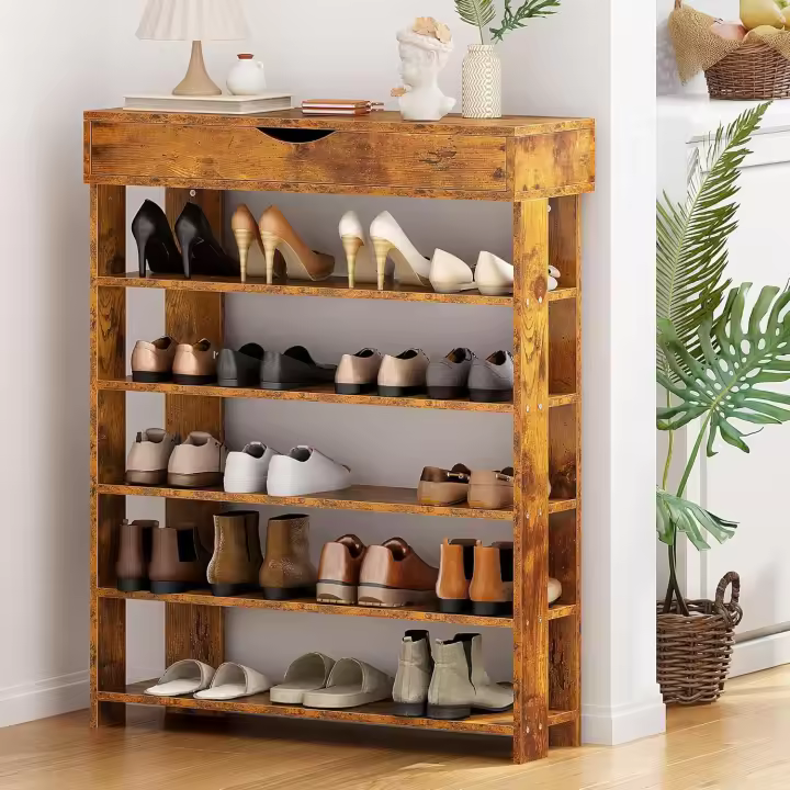 Zapatero de Madera de Gran Capacidad Zapatero de Muebles con Taquilla Robusto y Duradero para Almacenamiento de Zapatos Diseño Moderno Estilo Nórdico - 1
