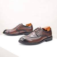 Cuero estilo británico casual suela blanda en relieve zapatos de hombre de cercanía - details 11