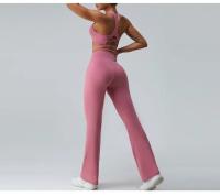Conjunto de Yoga Sin Costuras de Alta Elasticidad para Mujeres 2pcs Pantalones de Yoga de Cintura Alta Traje de Gimnasio Fitness Ropa de Entrenamiento para Niñas - details 19