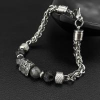 Pulsera cruzada de acero inoxidable para hombre – Pulsera minimalista de eslabones de cadena – Joyería de moda y versátil inspirada en el punk - details 1