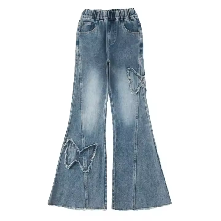 Pantalones Vaqueros para Niñas Primavera 2024 Nuevos Pantalones Acampados para Niños Medianos y Grandes Moda de Ocio Casual para Primavera y Otoño - 1