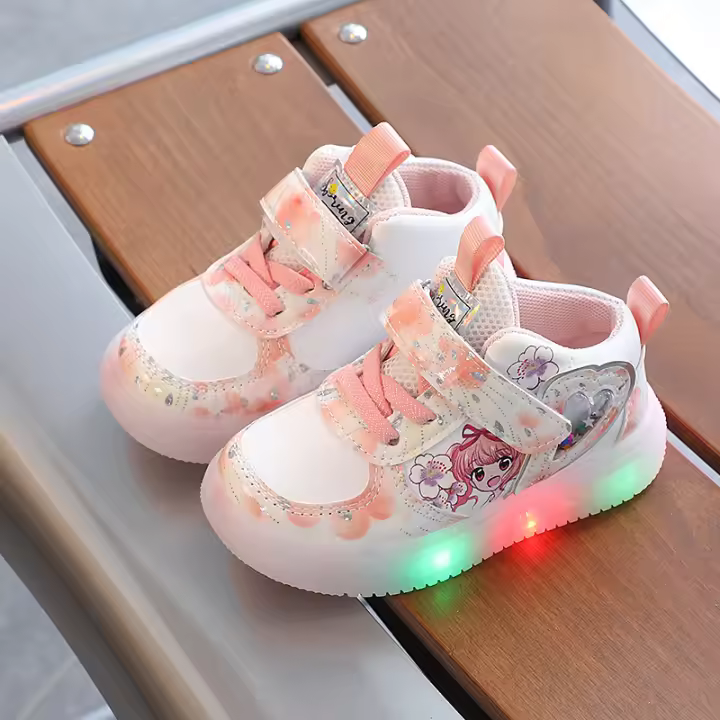 Luz intermitente zapatos de los niños de 1-6 años de edad 3 niñas zapatos de la junta sensor de luz zapatos de los niños casual zapatos de suela suave zapatos de niño marea - 1
